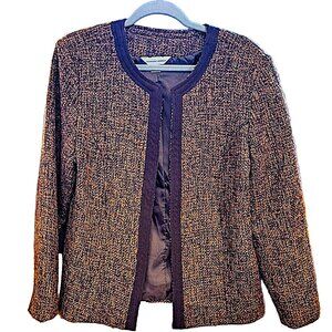 Vintage Women’s Size XL Christopher & Banks Tweed Brown & Burnt Orange Blazer